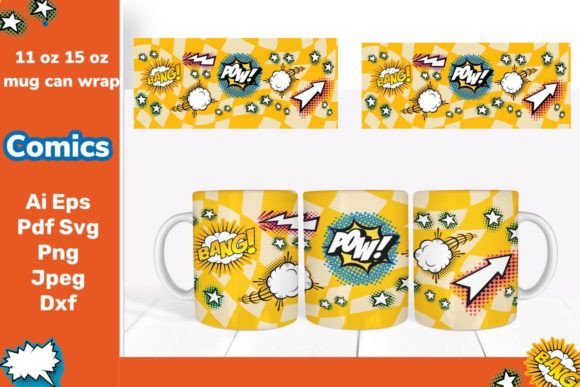 11 Oz 15 Oz Mug Wrap Comics Racing SVG Graphics