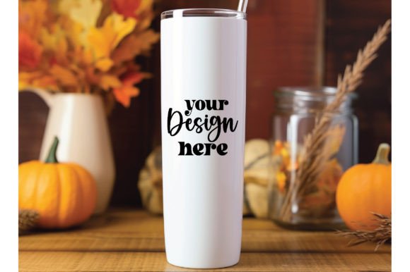 20 Oz Skinny Fall Tumbler Mockup 10: Graphics for Bottles Amp