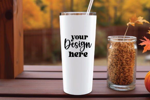 20 Oz Skinny Fall Tumbler Mockup 25