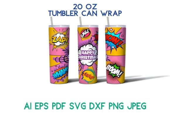 20 Oz Tumbler Christmas Comics Cartoon Graphics