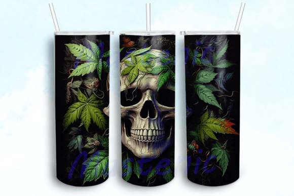 Cannabis Skull Tumbler Sublimation Desi Graphics