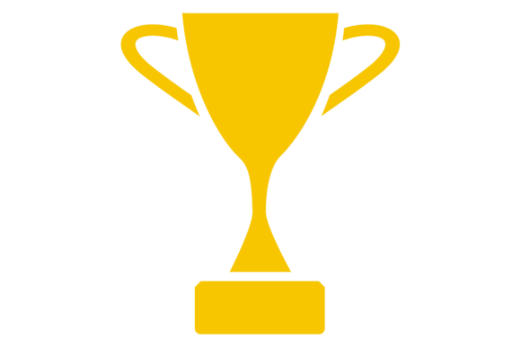 Champion Award Icon: Golden Cup Graphics for Crafts