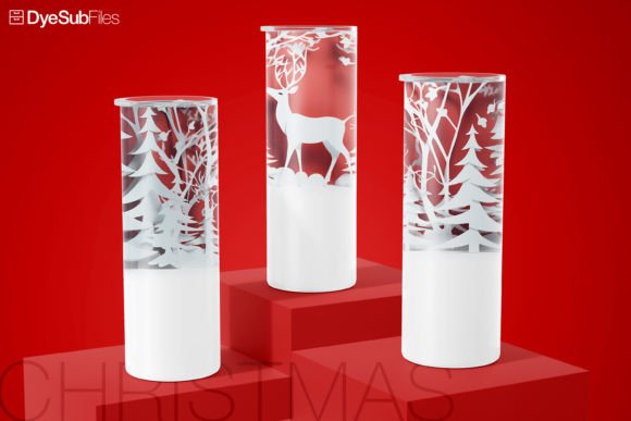 Christmas Reindeer DyeSub Tumbler Wrap Graphics