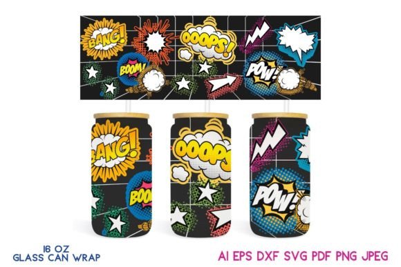 COMICS Space 16 Oz Glass Wrap: Graphics for Tumbler Wraps