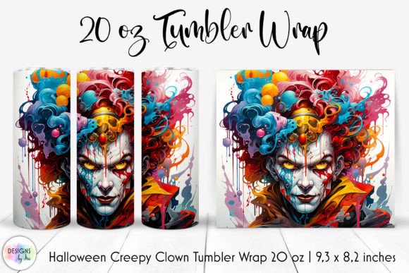 Creepy Clown Vintage Tumbler Sublimation Graphics
