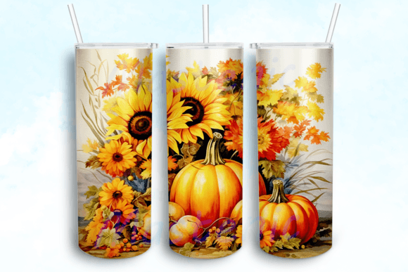 Fall Boho Floral Tumbler Sublimation Graphics