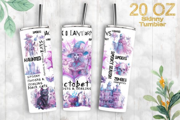 Fanny Halloween 20oz Skinny Tumbler Wrap: Graphics & Print Templates