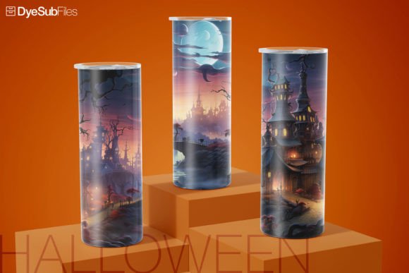 Halloween Haunted House Tumbler Wraps Graphics