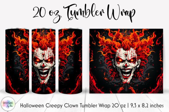 Halloween Scary Clown Face Tumbler Wrap: Graphics & Tumbler Wraps
