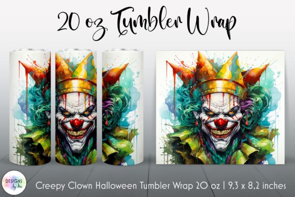 Joker Face Clown Halloween Tumbler Wrap: Graphics & Tumbler Wraps