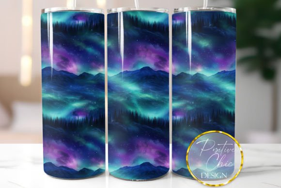 Northern Lights Tumbler Wrap PNG Design: Graphics & Illustrations for Brand Impact