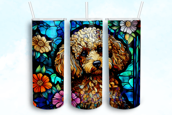 Stained Glass ShiPoo Tumbler PNG: Graphics for Crafts & Charm