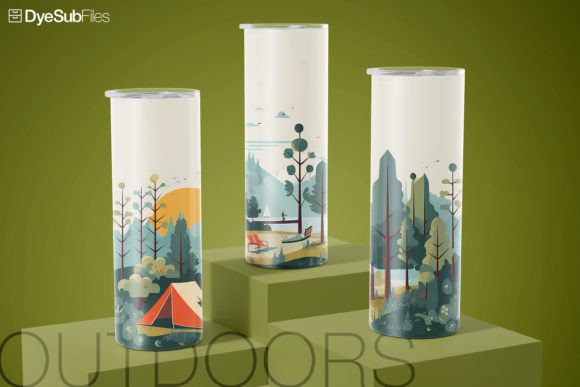 Tent Camping Outdoors Tumbler Wraps Graphics
