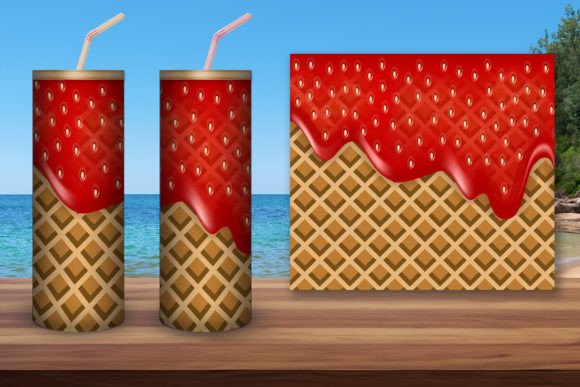 Tumbler Wrap Sublimation. Strawberry Jam Graphics